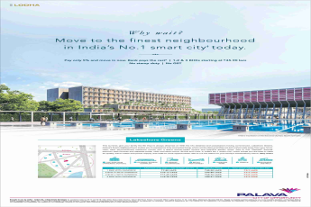 Pay only 5% and move in now at Lodha Palava Lakeshore Greens in Mumbai